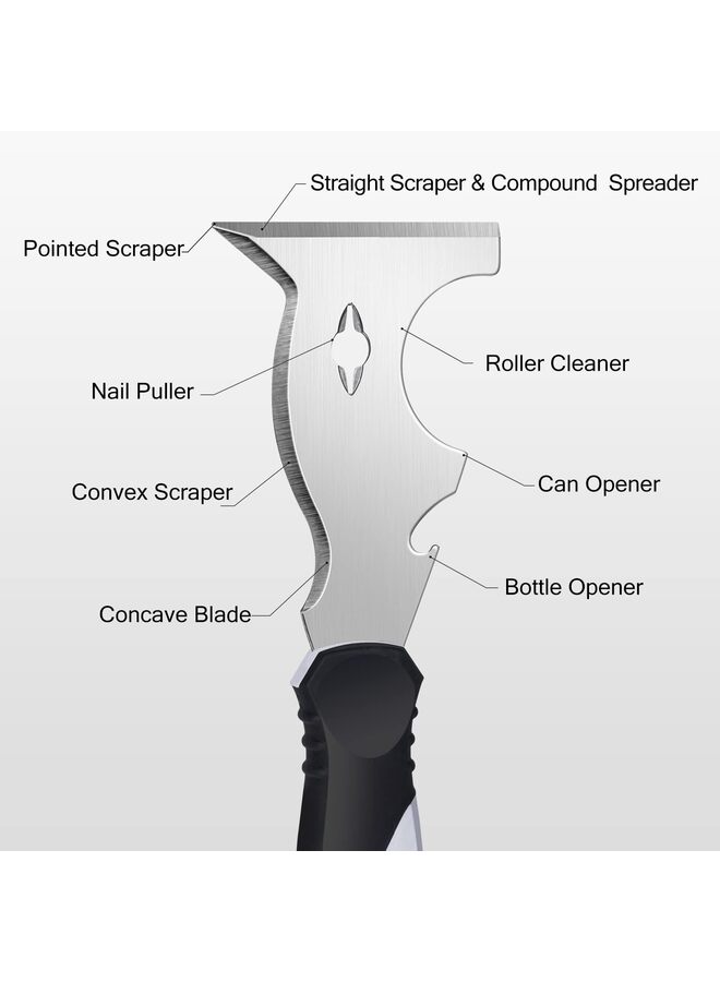 LAMAY Putty Knife, Paint Scraper Putty Knife Multi-Use Painters Tool, Taping Knife, Paint Scraper Tool for Wood, Metal Scraper with Hammer End, Razor Blade Scraper (Size : 2PCS) - Image 3